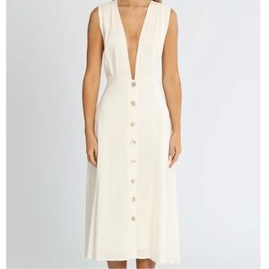 Girl and the sun Portofino White Sleeveless Midi Dress